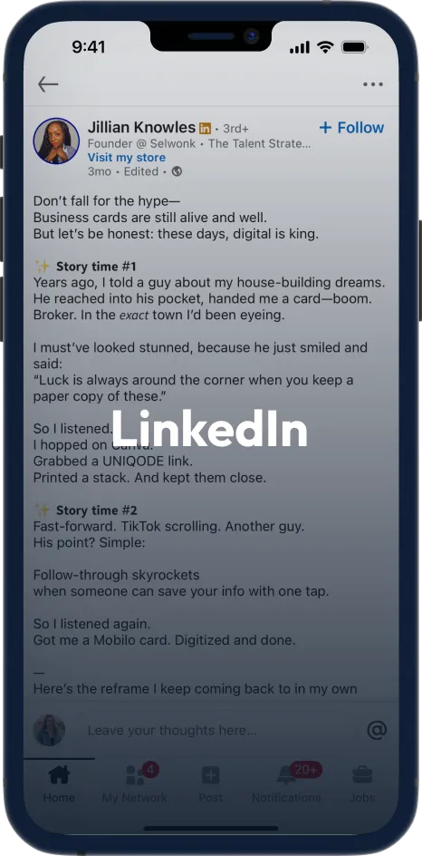 Linkedin Phone Screen Dark